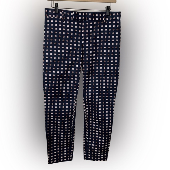 GAP Slim Cropped Navy and With White & Red Blocks Cropped Pants, NWOT Sz 0 - Picture 1 of 11